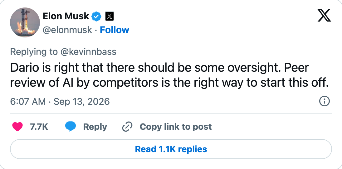 Screenshot of a post on X